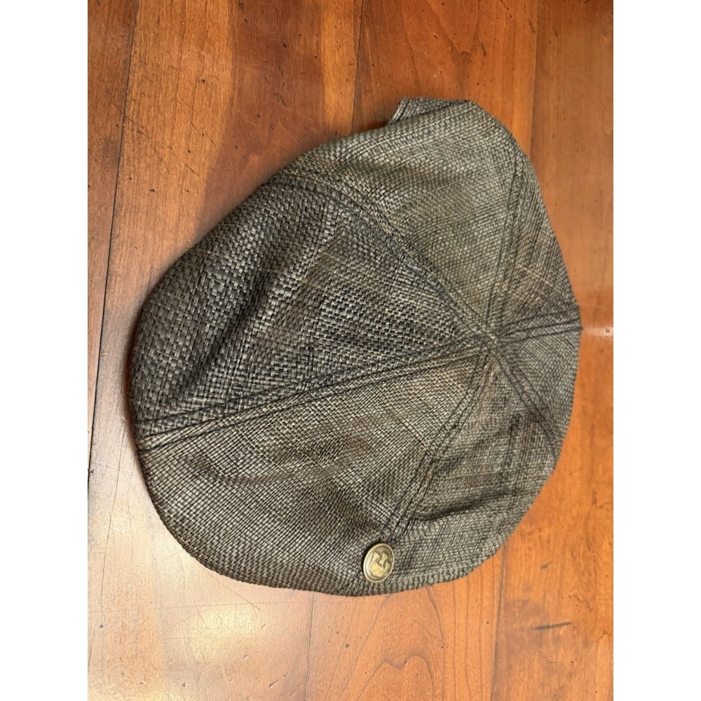 Goorin Bros Woven Straw Flat Cap Newsboy Driving Ivy Hat Brown Men's Size Small
